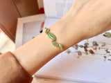 SOLD OUT: A-Grade Natural Imperial Green Jadeite Pebble Mosaic Bracelet No.190349
