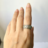 SOLD OUT: 17.1mm A-Grade Natural Floral Jadeite Love Entwines Ring No. 162463