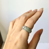SOLD OUT: 17.1mm A-Grade Natural Floral Jadeite Love Entwines Ring No. 162463