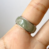 SOLD OUT: 17.1mm A-Grade Natural Floral Jadeite Love Entwines Ring No. 162463
