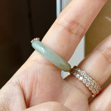 17.1mm A-Grade Natural Bluish Floral Yellow Jadeite Joseon Ring (Red Sakura Flower) No.162578