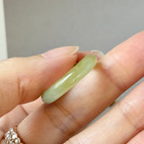 17.2mm A-Grade Natural Bluish Floral Yellow Jadeite Joseon Ring (Red Sakura Flower) No.162579