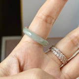 17.2mm A-Grade Natural Bluish Floral Yellow Jadeite Joseon Ring (Red Sakura Flower) No.162581