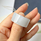 19.1mm A-Grade Natural Light Bluish Lavender Jadeite Archer Ring Band No.161565