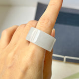 19.1mm A-Grade Natural Light Bluish Lavender Jadeite Archer Ring Band No.161565
