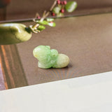 A-Grade Green Yellow Jadeite Rat Pendant No. 172874