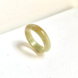 17.1mm A-Grade Natural  Yellowish Green Jadeite Ring Band No: 161902