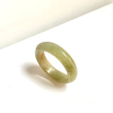 17.1mm A-Grade Natural  Yellowish Green Jadeite Ring Band No: 161902