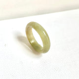 17.1mm A-Grade Natural  Yellowish Green Jadeite Ring Band No: 161902
