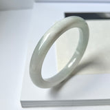 53.6mm A-Grade Natural Light Green Jadeite Traditional Round Bangle No. 152036