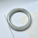 53.6mm A-Grade Natural Light Green Jadeite Traditional Round Bangle No. 152036
