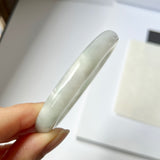53.6mm A-Grade Natural Light Green Jadeite Traditional Round Bangle No. 152036