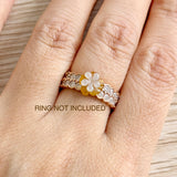 2.65 cts Icy A-Grade Natural Yellow/White Jadeite Jasmine Flower Pair No. 180924