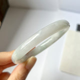 53.6mm A-Grade Natural Light Green Jadeite Traditional Round Bangle No. 152036