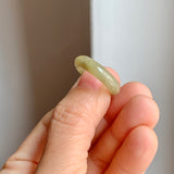 17.1mm A-Grade Natural  Yellowish Green Jadeite Ring Band No: 161902