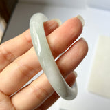 53.6mm A-Grade Natural Light Green Jadeite Traditional Round Bangle No. 152036