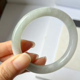 53.6mm A-Grade Natural Light Green Jadeite Traditional Round Bangle No. 152036