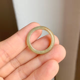17.1mm A-Grade Natural  Yellowish Green Jadeite Ring Band No: 161902