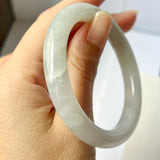 53.6mm A-Grade Natural Light Green Jadeite Traditional Round Bangle No. 152036