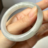 53.6mm A-Grade Natural Light Green Jadeite Traditional Round Bangle No. 152036