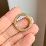 17.1mm A-Grade Natural  Yellowish Green Jadeite Ring Band No: 161902