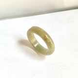 17mm A-Grade Natural  Yellowish Green Jadeite Ring Band No: 161903