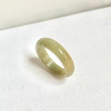 17mm A-Grade Natural  Yellowish Green Jadeite Ring Band No: 161903