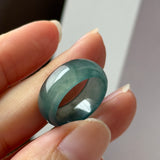 16.2mm Icy A-Grade Ocean Blue Jadeite Ring Band No. 162583