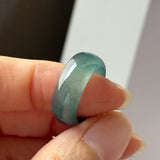 16.2mm Icy A-Grade Ocean Blue Jadeite Ring Band No. 162583