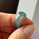 16.2mm Icy A-Grade Ocean Blue Jadeite Ring Band No. 162583