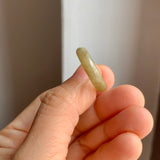 17mm A-Grade Natural  Yellowish Green Jadeite Ring Band No: 161903