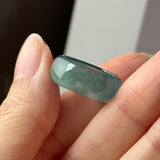 16.2mm Icy A-Grade Ocean Blue Jadeite Ring Band No. 162583