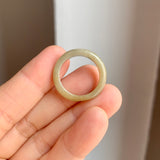 17mm A-Grade Natural  Yellowish Green Jadeite Ring Band No: 161903