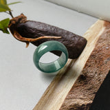 15.4mm Icy A-Grade Ocean Blue Jadeite Ring Band No. 162584