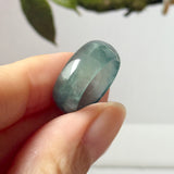 15.4mm Icy A-Grade Ocean Blue Jadeite Ring Band No. 162584