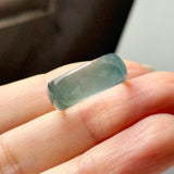 15.4mm Icy A-Grade Ocean Blue Jadeite Ring Band No. 162584