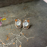 Icy A-Grade Natural Jadeite Cabochon Sakura Stud Earring No. 180589
