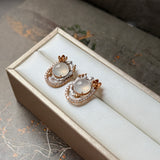 Icy A-Grade Natural Jadeite Cabochon Sakura Stud Earring No. 180589