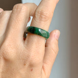 17.1mm A-Grade Natural Floral Imperial Jadeite Abacus Ring Band No.161856