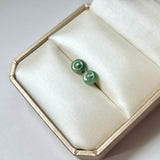 SOLD OUT: A-Grade Natural Floral Imperial Green Jadeite Donut Stud Earring No.180842
