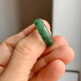 17.1mm A-Grade Natural Floral Imperial Jadeite Abacus Ring Band No.161856