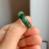 17.1mm A-Grade Natural Floral Imperial Jadeite Abacus Ring Band No.161856