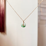 SOLD OUT: A-Grade Moss On Snow Jadeite Donut Pendant (Bamboo) No.172207