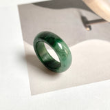 17.1mm A-Grade Natural Floral Imperial Jadeite Abacus Ring Band No.161858
