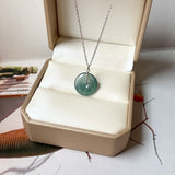 Icy A-Grade Natural Dark Blue Jadeite Donut Pendant No.172868