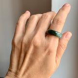 17.1mm A-Grade Natural Floral Imperial Jadeite Abacus Ring Band No.161858