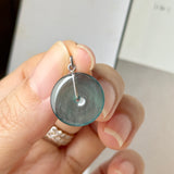 Icy A-Grade Natural Dark Blue Jadeite Donut Pendant No.172868