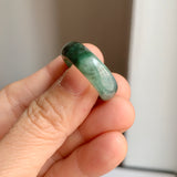 17.1mm A-Grade Natural Floral Imperial Jadeite Abacus Ring Band No.161858