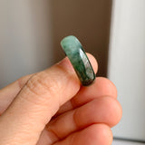17.1mm A-Grade Natural Floral Imperial Jadeite Abacus Ring Band No.161858