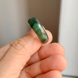 17.1mm A-Grade Natural Floral Imperial Jadeite Abacus Ring Band No.161858